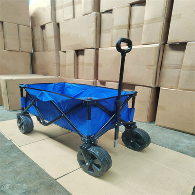 Beach Folding All Terrain Wagon 600D Oxford Foldable Utility Wagon Dengan Pegangan yang Dapat Ditarik