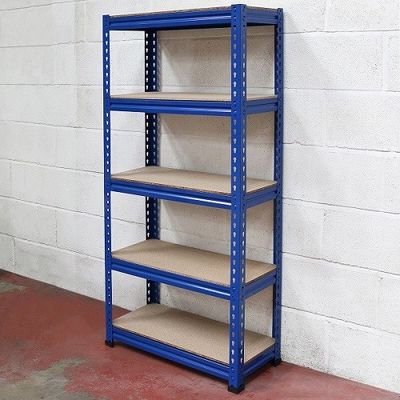 Boltless 5 Tier Metal Shelf Home Storage Unit Biru