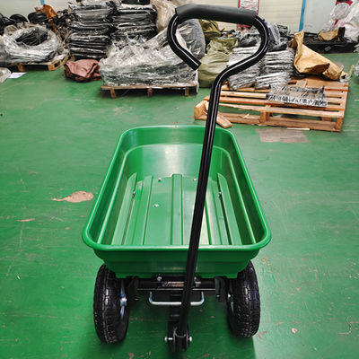 Gerobak Dump Taman Tarik Tangan Populer 350-4 Roda Pneumatik Kapasitas 50L
