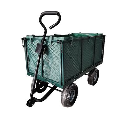 Heavy Duty Four Wheel Metal Mesh Garden Wagon - Sempurna untuk Tugas Luar Ruang