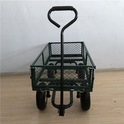 Heavy Duty 50L Garden Mesh Cart Yard Steel Mesh Wagon Outdoor Dengan 4 Roda
