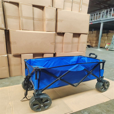 Beach Folding All Terrain Wagon 600D Oxford Foldable Utility Wagon Dengan Pegangan yang Dapat Ditarik