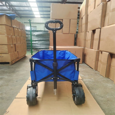 Beach Folding All Terrain Wagon 600D Oxford Foldable Utility Wagon Dengan Pegangan yang Dapat Ditarik
