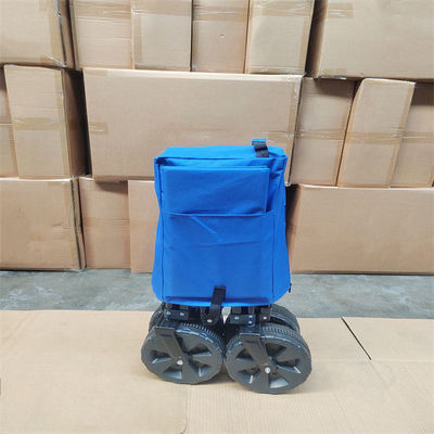 Beach Folding All Terrain Wagon 600D Oxford Foldable Utility Wagon Dengan Pegangan yang Dapat Ditarik