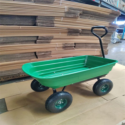 75L 4 Wheel Garden Dump Cart Garden Tipper Cart Dengan Ban Pneumatik