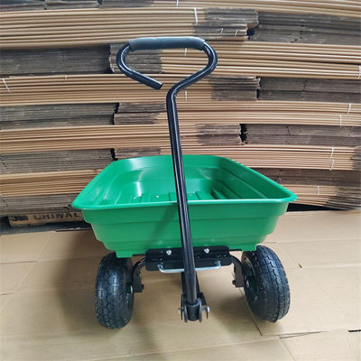 75L 4 Wheel Garden Dump Cart Garden Tipper Cart Dengan Ban Pneumatik