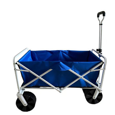 Retractable Handle Dilipat Camping Trolley Folding Wagon Dengan Roda Karet PP