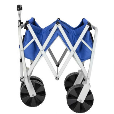 Retractable Handle Dilipat Camping Trolley Folding Wagon Dengan Roda Karet PP