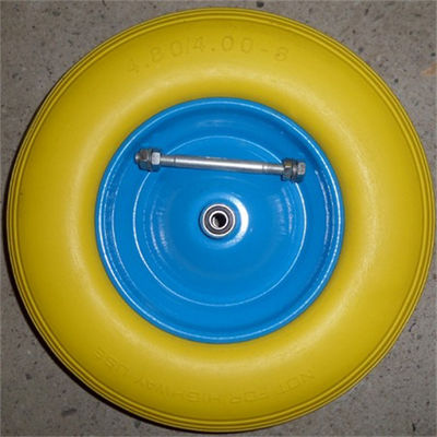 4.00-8 Roda Pneumatik Padat Datar Bebas Ban Polyurethane Folding Wagon Beach Wheels