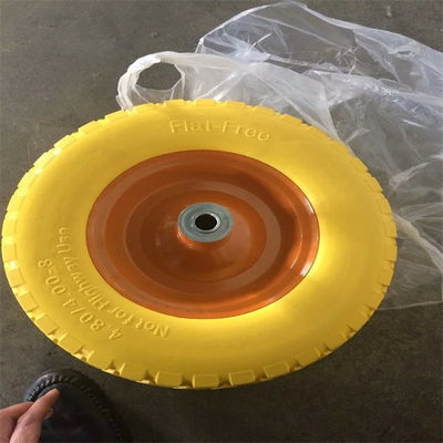 4.00-8 Roda Pneumatik Padat Datar Bebas Ban Polyurethane Folding Wagon Beach Wheels