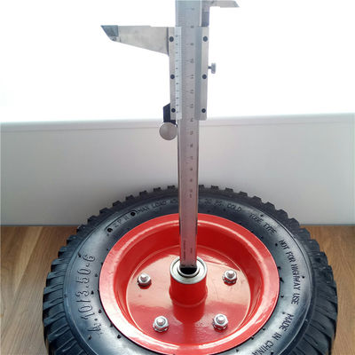 350-6 Pelek Baja Merah Pneumatic Trolley Wheels Rubber Pneumatic Sack Truck Wheels