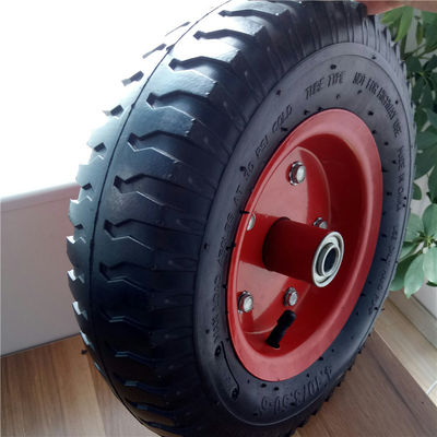 350-6 Pelek Baja Merah Pneumatic Trolley Wheels Rubber Pneumatic Sack Truck Wheels