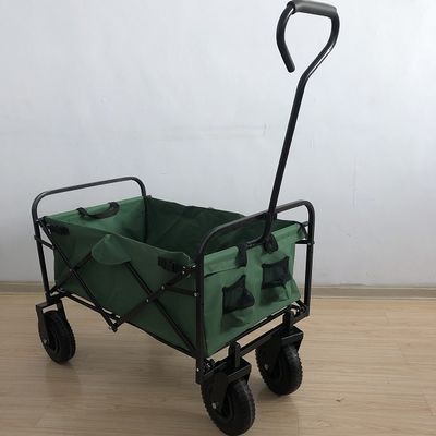 Leisure Folding Beach Wagon Green Utility Wagon Dengan Air Wheel 80kgs