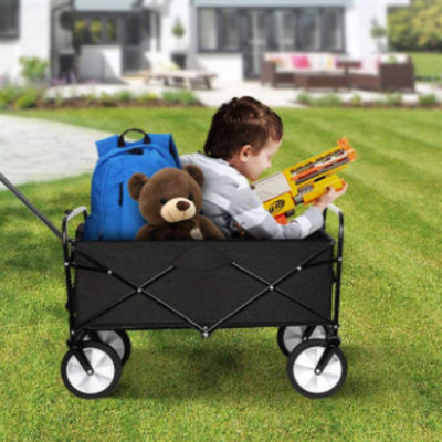 Outdoor Foldable Wagon Cart 105cm Folding Wagon Heavy Duty Untuk Garden Tool Set
