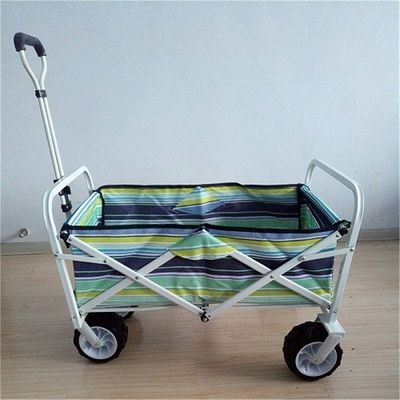 7 &quot;PU Roda Taman Lipat Gerobak Pantai Lebar Keranjang Trolley 70kgs
