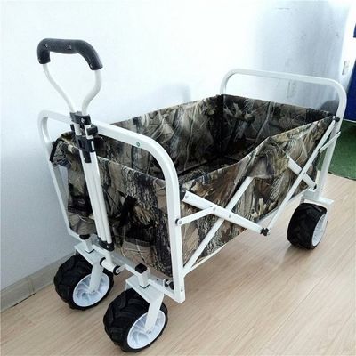 7 &quot;PU Roda Taman Lipat Gerobak Pantai Lebar Keranjang Trolley 70kgs