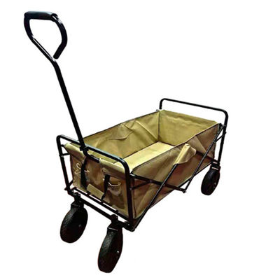 Transportasi Mudah Gerobak Gerobak Lipat 600D Portable Camping Trolley Hiking