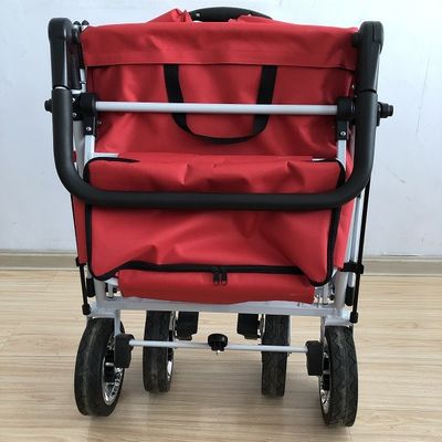 Utility Wagon Folding Cart 8 Inch Foldable Beach Trolley Dengan Canopy 600D Oxford Fabric