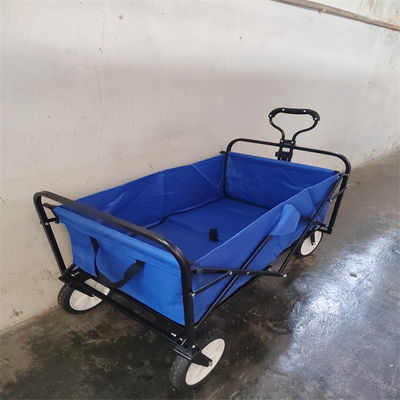 Metal Folding Beach Wagon Utility 600D Fabric Collapsible Wagon Untuk Bahan Makanan