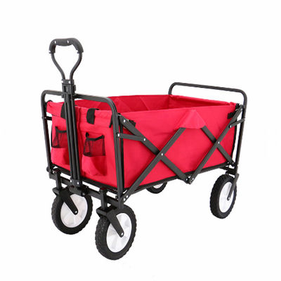 Fashion Dilipat Garden Cart Utilitas Luar Ruangan Red Dilipat Wagon