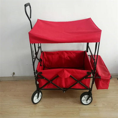 OEM Foldable Wagon Cart Bag Kids Beach Wagon Dengan Canopy Removable