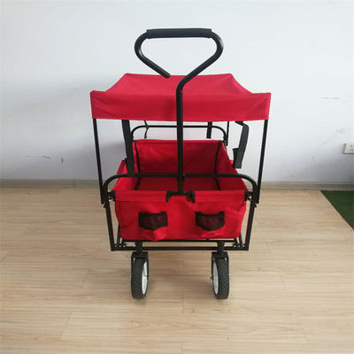 OEM Foldable Wagon Cart Bag Kids Beach Wagon Dengan Canopy Removable