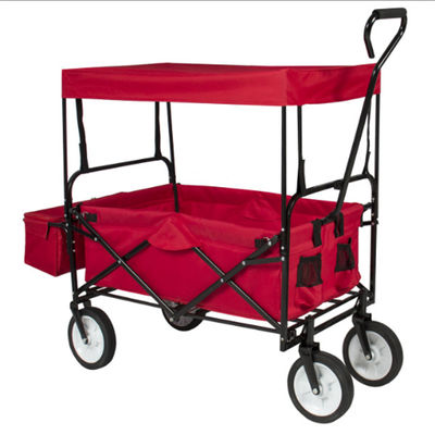 OEM Foldable Wagon Cart Bag Kids Beach Wagon Dengan Canopy Removable