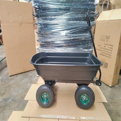 75L Garden Dumping Cart Hitam Garden Cart Tipper Garden Trolley Tipper