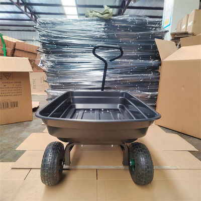 75L Garden Dumping Cart Hitam Garden Cart Tipper Garden Trolley Tipper