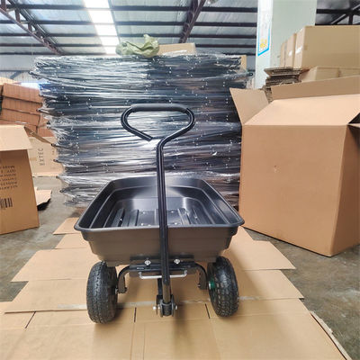 75L Garden Dumping Cart Hitam Garden Cart Tipper Garden Trolley Tipper