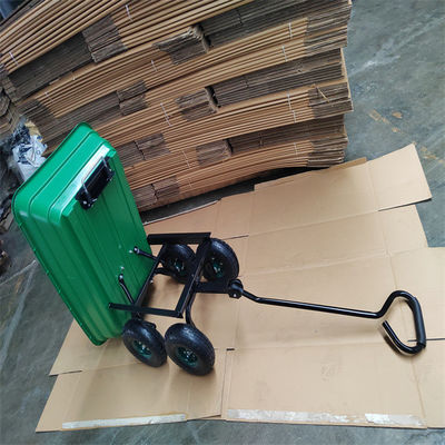50L Baki Plastik Taman Dump Cart Garden Tipper Trolley Gerobak Pasir Dengan Pegangan