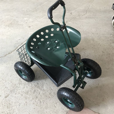 Utility Garden Rolling Work Seat Kursi Taman Rolling Steerable Empat Roda