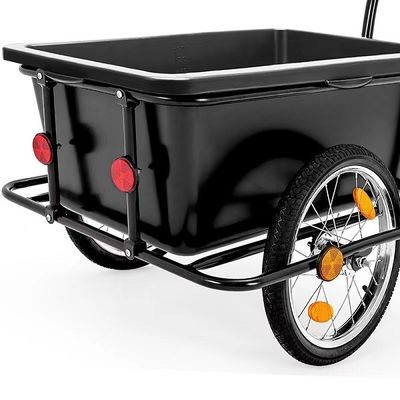 Black Folding Hand Trolley Trailer Bagasi Kargo Sepeda Sepeda Tahan Lama