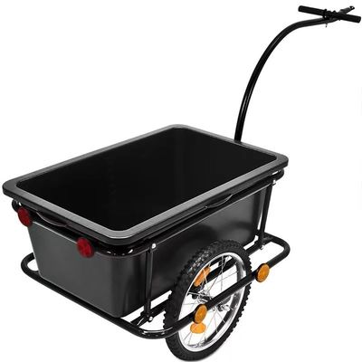 Black Folding Hand Trolley Trailer Bagasi Kargo Sepeda Sepeda Tahan Lama