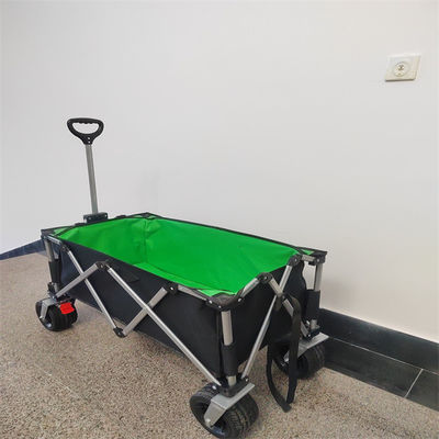 Camping Outdoor Folding Hand Pull Wagon Cart Dengan Roda PU Kain Kustom