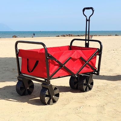 Roda Lebar Praktis Lipat Gerobak Pantai Pengelasan Industri Gerobak Lipat
