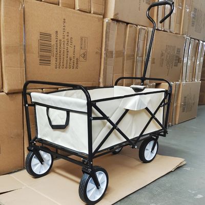 Pvc Wheels Camping Wagon Cart Trolley Bagasi Lipat Dengan Pegangan Tunggal Dan Kain
