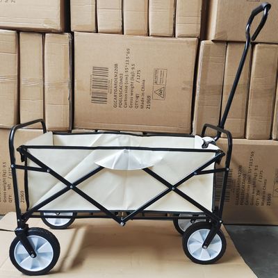 Pvc Wheels Camping Wagon Cart Trolley Bagasi Lipat Dengan Pegangan Tunggal Dan Kain