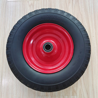 3.50-6 Ban Red Steel Rim Sack Barrow Rubber Pneumatic Trolley Wheels 10 Inch