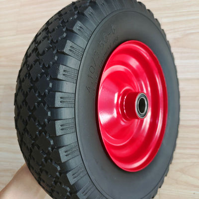 3.50-6 Ban Red Steel Rim Sack Barrow Rubber Pneumatic Trolley Wheels 10 Inch