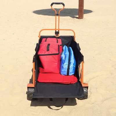 Wide Wheel Beach Folding Wagon Cart Bukaan Belakang Desain Tujuan Umum