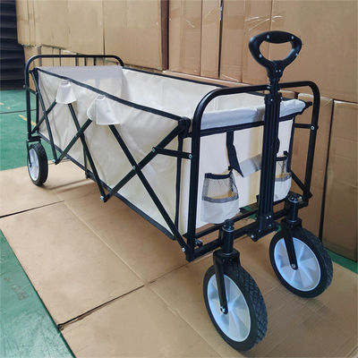 Kontrol Mudah Dilipat Keranjang Belanja Bingkai Logam Lipat Camping Wagon