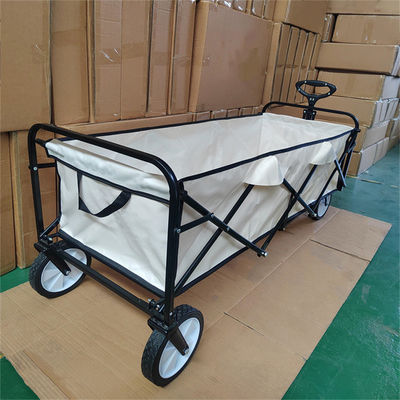 Kontrol Mudah Dilipat Keranjang Belanja Bingkai Logam Lipat Camping Wagon