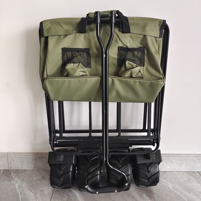 Beach Wagon Cart Grocery Slider Cart Kereta Dorong Lipat Utilitas yang Dapat Dilipat
