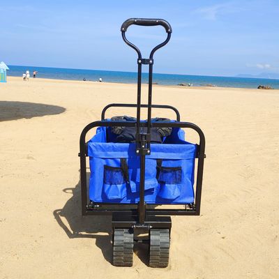 Kereta Berkemah Lipat Roda PP Lebar Kapasitas Besar Keranjang Gerobak Pantai Dilipat