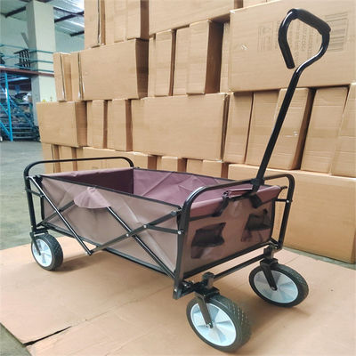 Brown Customizable Folding 4 PVC Wheels Wagon Cart All Direction Foldable