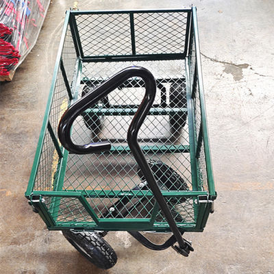 75L Garden Mesh Cart Heavy Duty Metal Mesh Garden Cart 350-4 Air Wheel