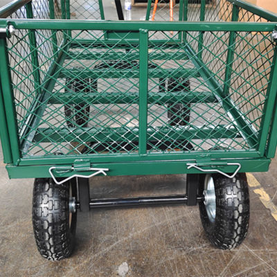 Heavy Duty Four Wheel Metal Mesh Garden Wagon - Sempurna untuk Tugas Luar Ruang
