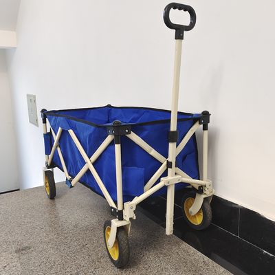 Gerobak Gerobak Lipat yang Dapat Dilipat Empat Roda Pegangan yang Dapat Ditarik Trolley Tangan Utilitas Tugas Berat