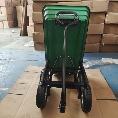 Single Handle Garden Dump Truck 10 Inch 350-4 Pneumatic Tire Wheels Kapasitas 75L Garden Cart